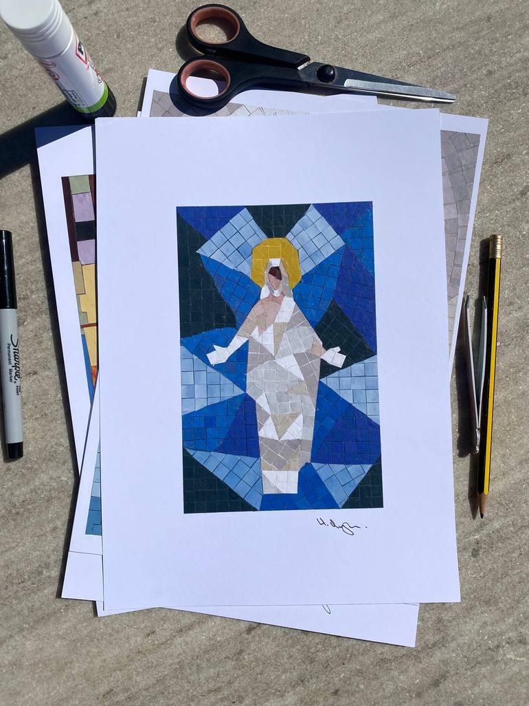 Original Abstract Religion Mixed Media by Helen Hughes