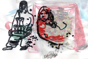 Original Abstract Expressionism Body Mixed Media by Diana Faksh