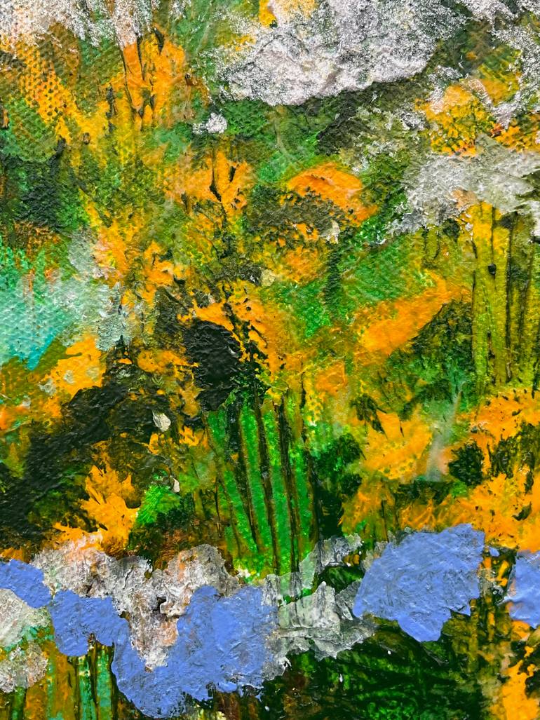 Original Abstract Floral Painting by Chitra Ramanathan