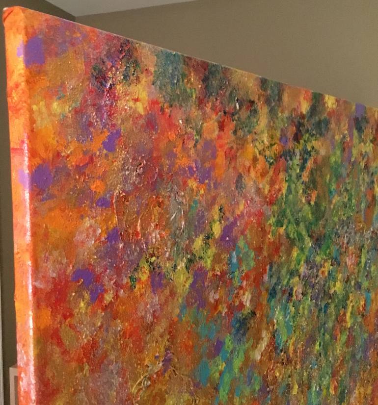 Original Abstract Garden Painting by Chitra Ramanathan