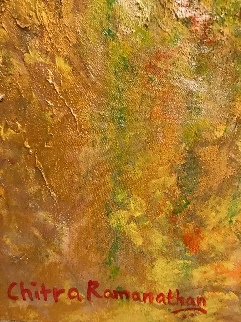 Original Abstract Garden Painting by Chitra Ramanathan