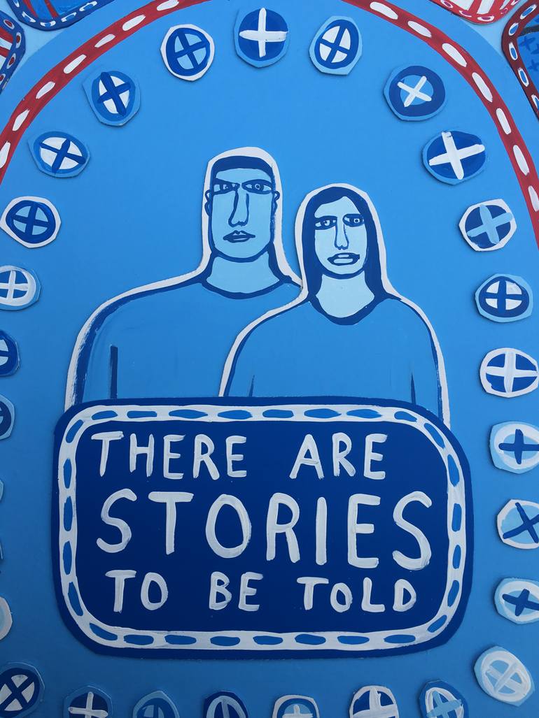 Original Street Art People Painting by Ralph Lazar