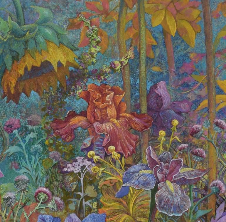 Original Art Deco Garden Painting by Vutianov Alexandr