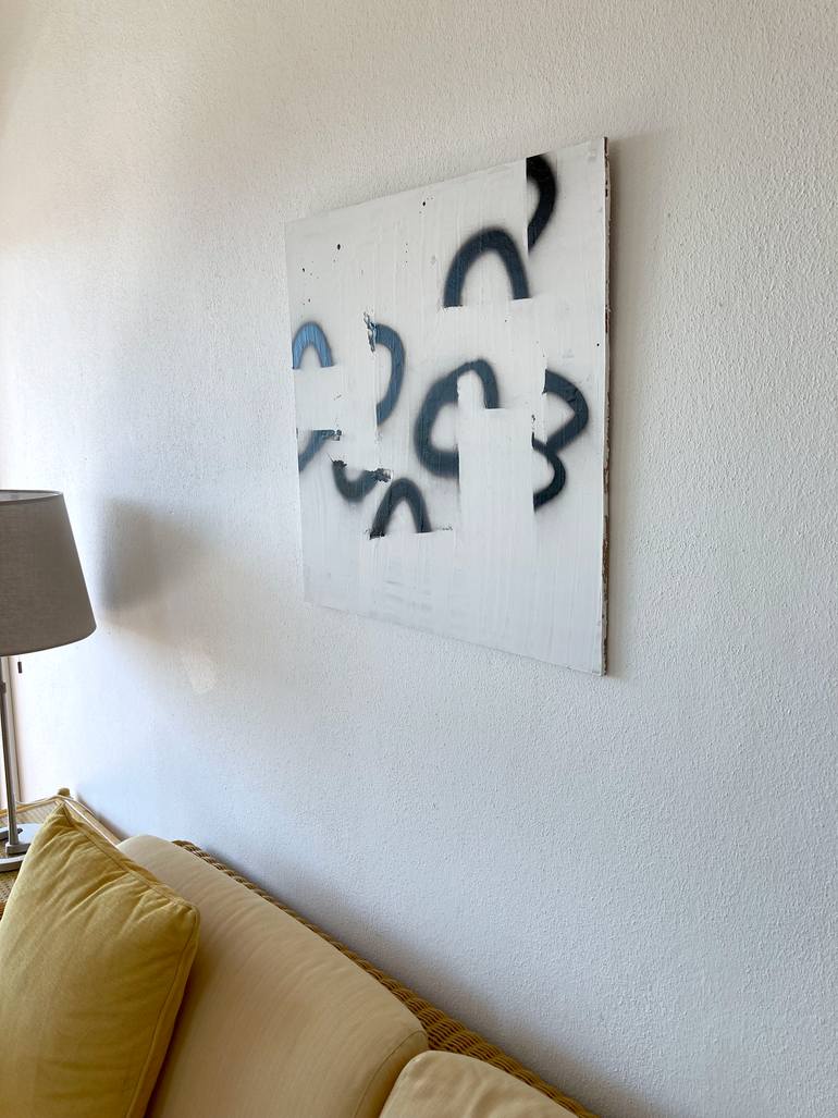 Original Black & White Abstract Painting by Eric Guenette