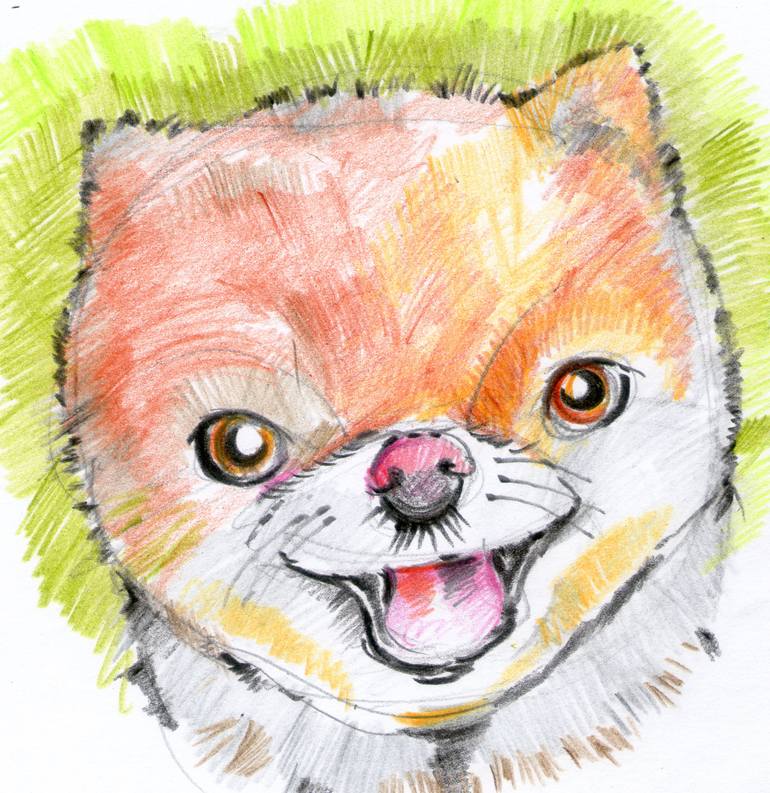 Original Abstract Expressionism Animal Drawing by Vichian Kunruangsang