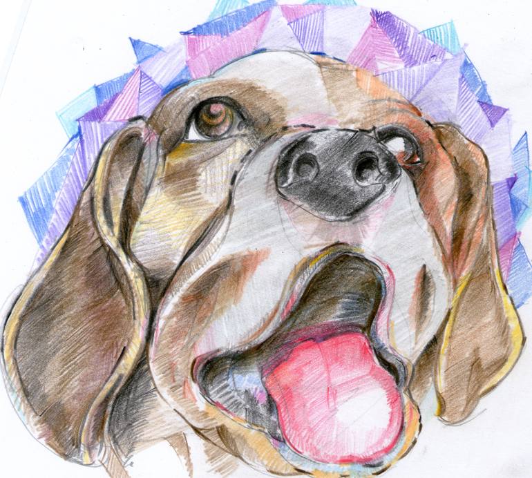 Original Abstract Expressionism Animal Drawing by Vichian Kunruangsang