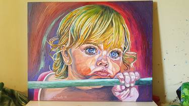 Original Fine Art Children Painting by Toomas Reisalu  ART