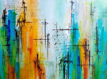 Original Abstract Expressionism Abstract Paintings by Hanna Bruer