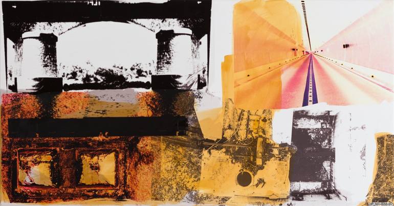 Original Architecture Collage by Sven Jakubith | Modernism Art on Canvas | Air, land and sea (DP_161-02d-02)