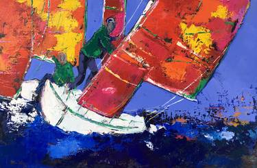 Original Sailboat Paintings by Julie d'Aragon