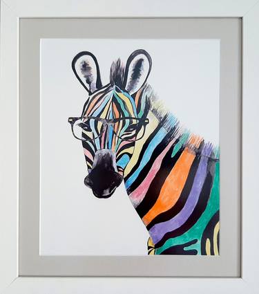 Rainbow Zebra, framed thumb
