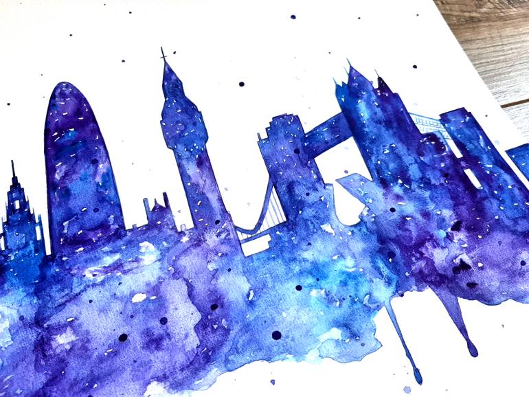 Original Abstract Expressionism Architecture Painting by Luba Ostroushko