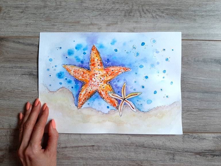 Original Illustration Beach Painting by Luba Ostroushko