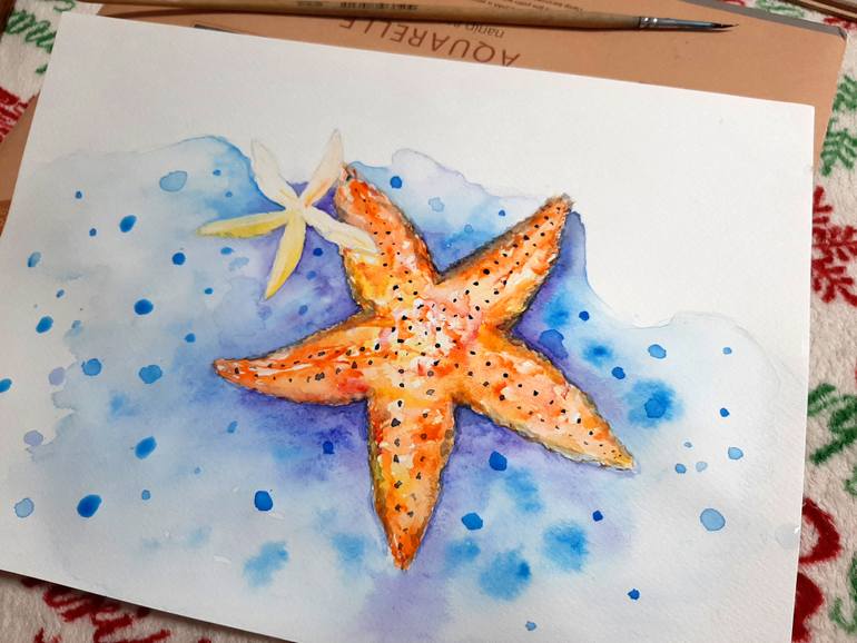 Original Illustration Beach Painting by Luba Ostroushko