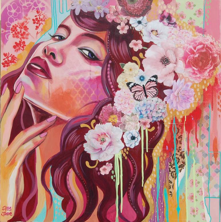 Chloris Flower Goddess Original Mixed Media Painting By Ally Jade Saatchi Art