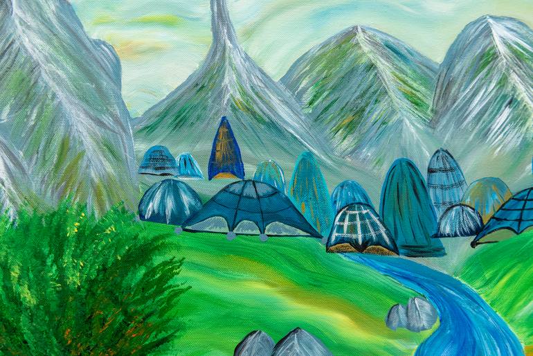 Original Abstract Fantasy Painting by Oana Savu