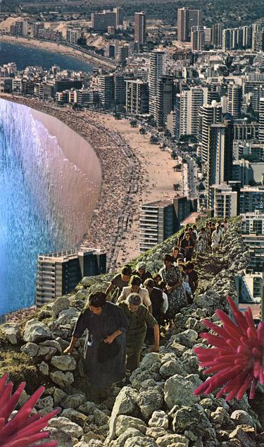 Original Surrealism Beach Collage by Susan Lerner