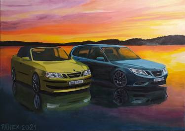 Print of Figurative Automobile Paintings by Pavel Pánek