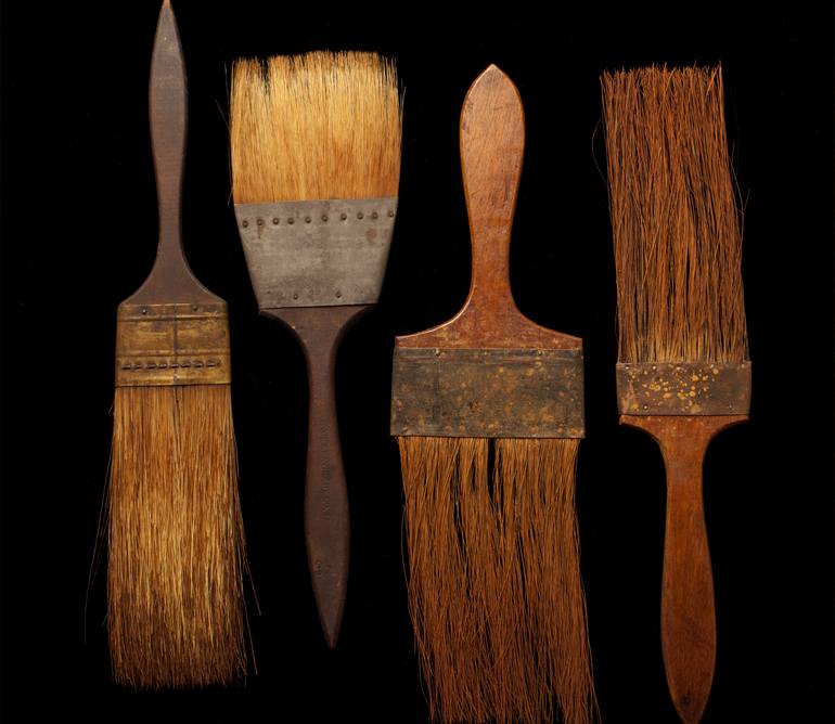 Large Vintage Horsehair Paint Brush — KIM RONEMUS INTERIORS