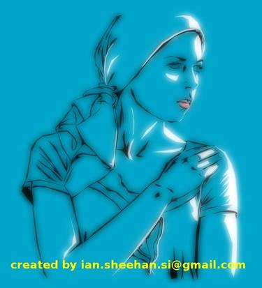 Blue Woman With Scarf thumb