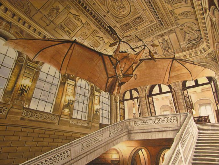 Original Architecture Painting by Stephane Ficely | Photorealism Art on Paper | Eole