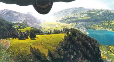 Original Photorealism Aerial Paintings by Stephane Ficely