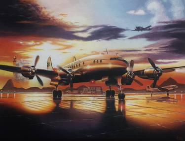 Original Illustration Aeroplane Paintings by Stephane Ficely