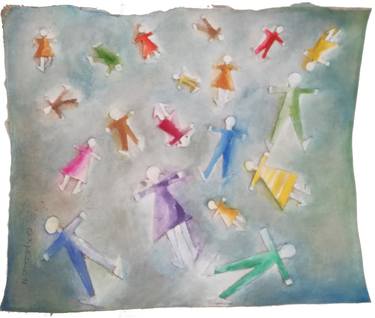 Print of Abstract Expressionism Children Paintings by Angela Maria Iuliano
