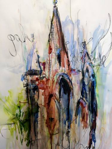 Original Expressionism Cities Paintings by Cindy Franz