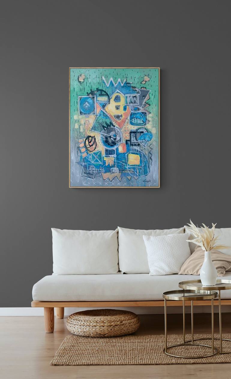 Original Abstract Expressionism Abstract Painting by Varouján Hovakimyan