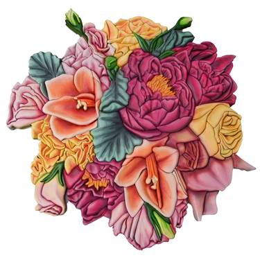Original 3d Sculpture Floral Mixed Media by Elizabeth Karlson