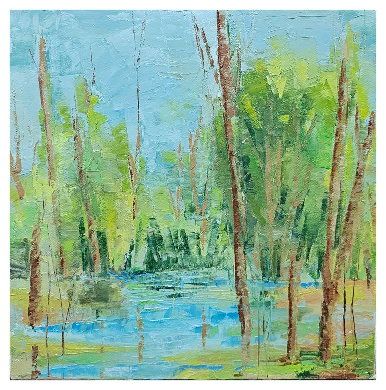 Original Art Deco Abstract Paintings by Lubna Al-Lahham