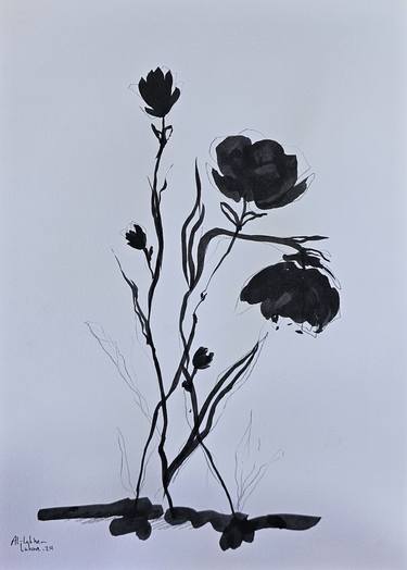 Original Floral Paintings by Lubna Al-Lahham