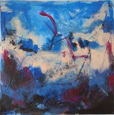 Original Abstract Expressionism Abstract Paintings by Lubna Al-Lahham