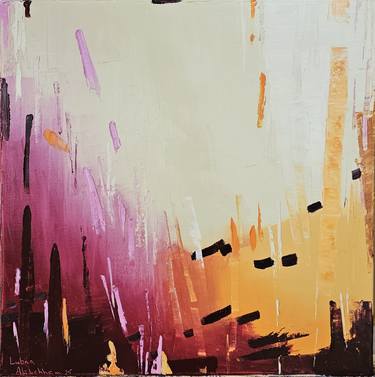 Original Abstract Expressionism Abstract Paintings by Lubna Al-Lahham