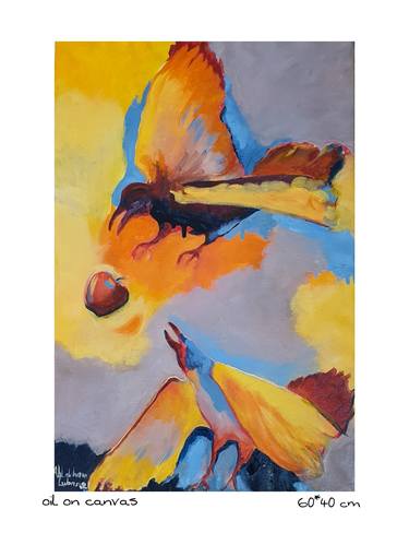 Original Abstract Expressionism Animal Paintings by Lubna Al-Lahham