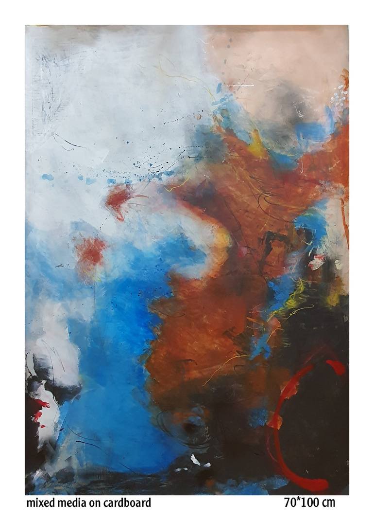 Original Abstract Expressionism Abstract Paintings by Lubna Al-Lahham