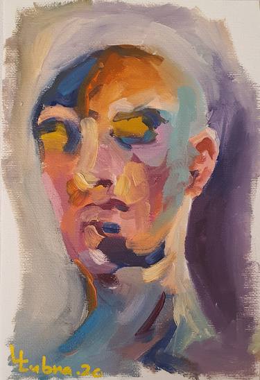 Original Abstract Portrait Paintings by Lubna Al-Lahham