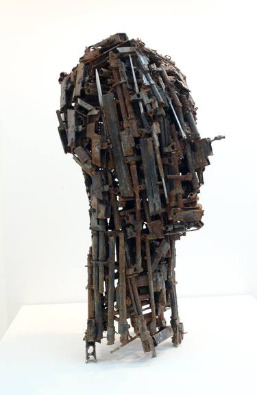 Original Abstract Expressionism Men Sculpture by Ismet Jonuzi