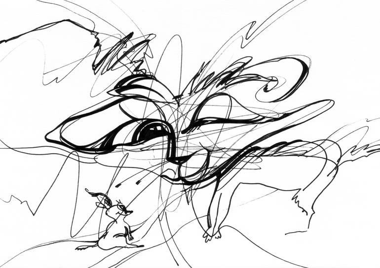 Abstract Cat And Mouse Animated Cartoon Drawing By Alvina Denisenko Saatchi Art