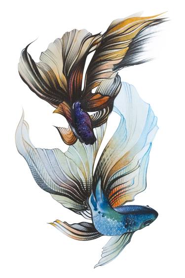 Watercolor fish, animal illustration thumb