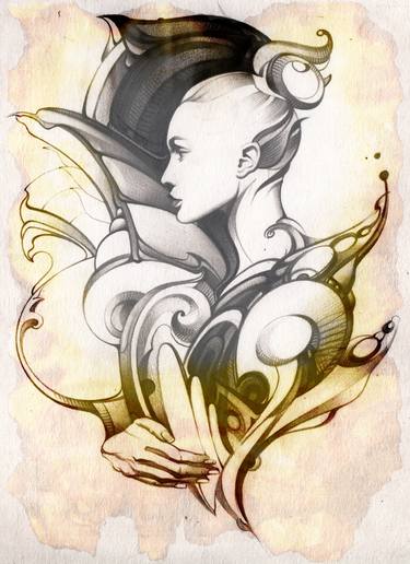 Abstract portrait of a girl in a vintage style thumb