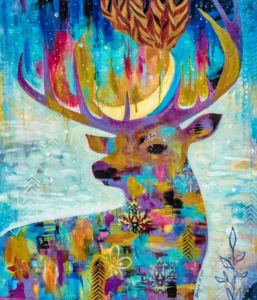 Original Abstract Animal Painting by Marianna Ochyra