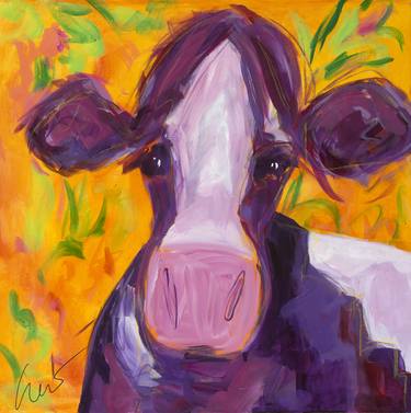 Print of Expressionism Cows Paintings by Susan Crew