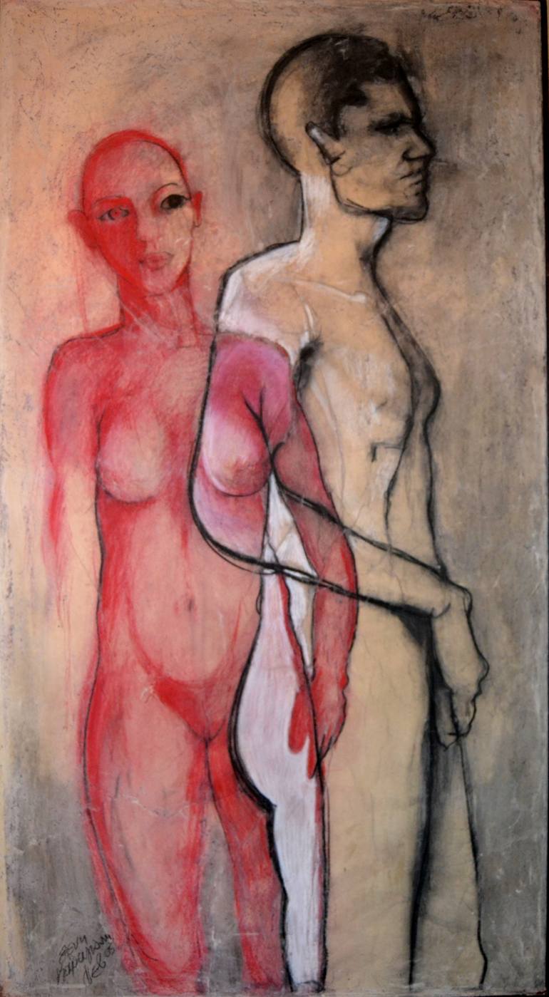 Adam and Eve Drawing by Elena Karagianni | Saatchi Art