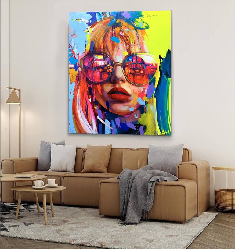Original Abstract Expressionism Women Painting by Viacheslav ZAYKIN