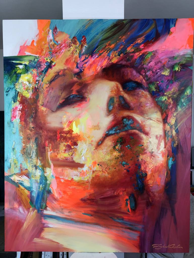 Original Abstract Portrait Painting by Viacheslav ZAYKIN