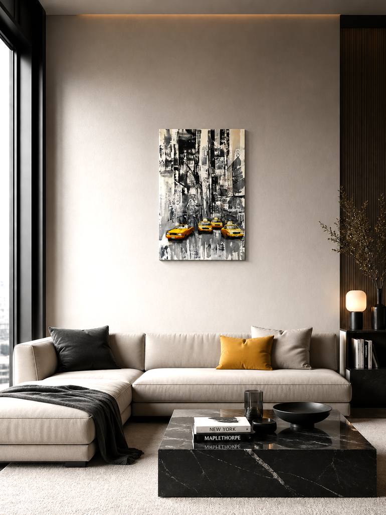 Original Abstract Architecture Painting by Viacheslav Zaykin