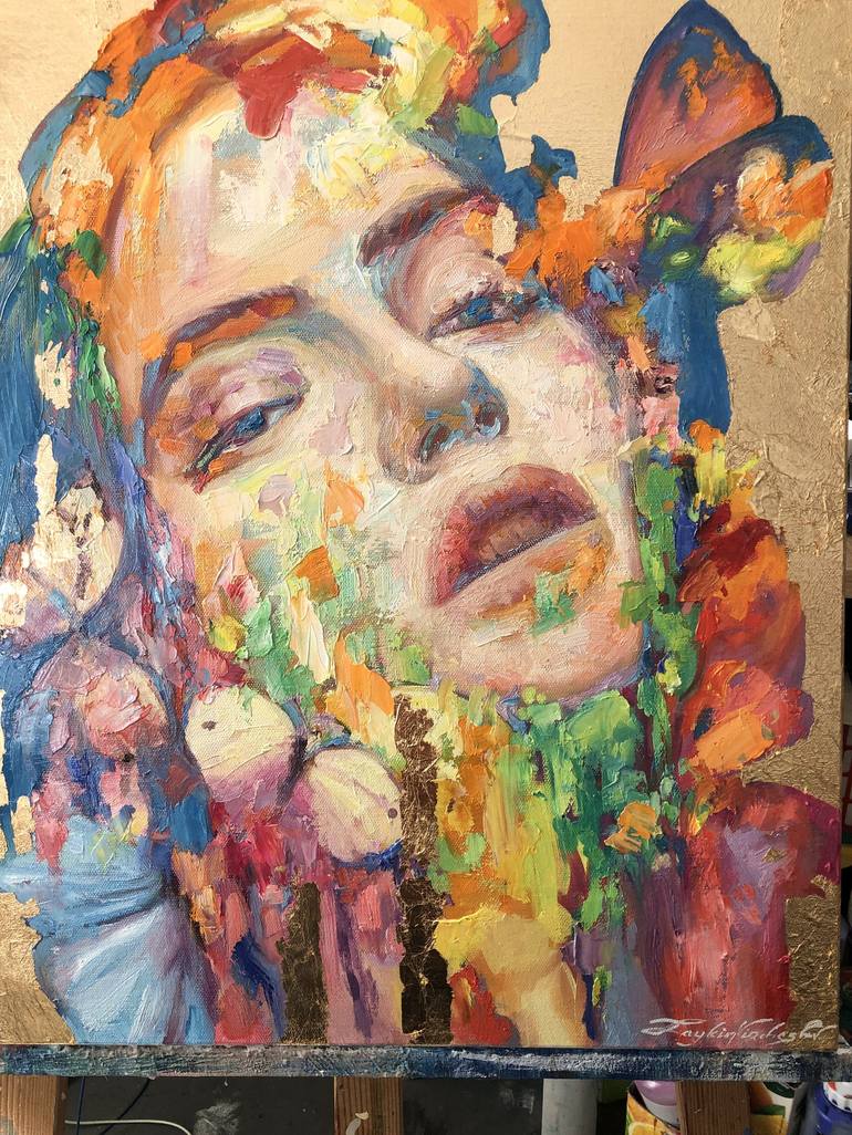 Original Abstract Portrait Painting by Viacheslav Zaykin
