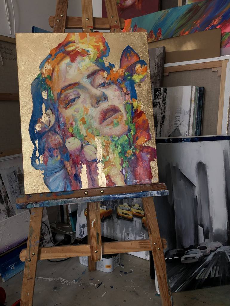 Original Abstract Portrait Painting by Viacheslav Zaykin